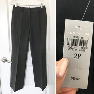 Ann Taylor Black Slacks Business Pants 2P NEW
